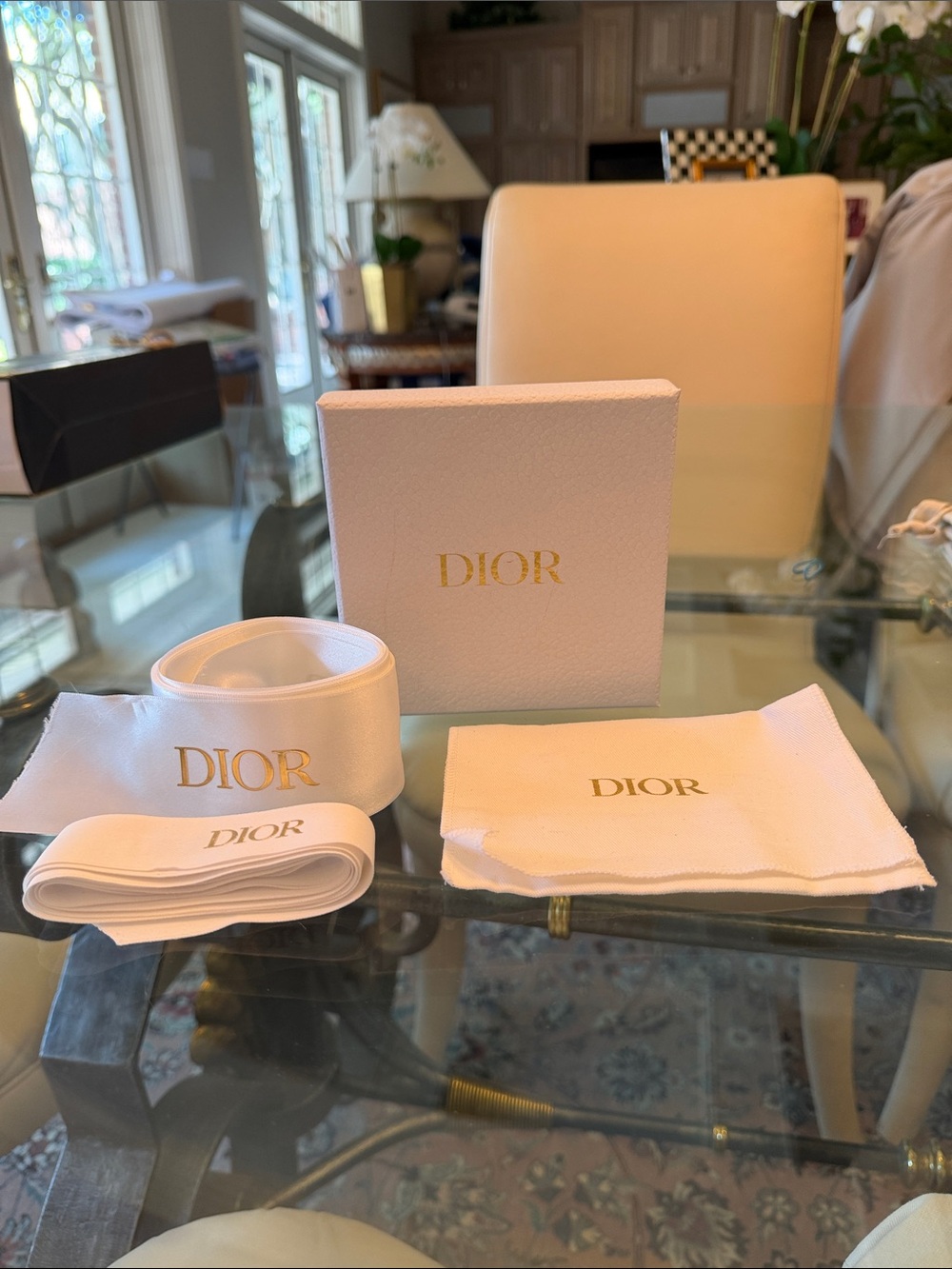 Dior Box & Ribbon and Pouch and tissue